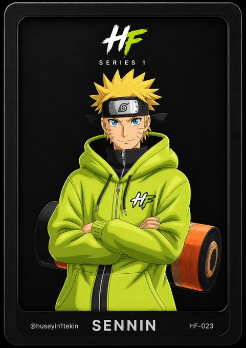 This image features "SENNIN" as a Series 1 creator on Hoodfrens, depicted in an anime style with "HF SERIES 1" logo and token HF-023.
