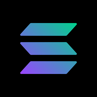 The image features a logo with three vertical lines, each of different colors - blue, purple, and green. The first line is blue, the second one is purple, and the third one is green. The background of the image is black, which makes the colors of the lines stand out even more. The text "SOL" and "ETH" are also present in the image. The post seems to be discussing investment options or comparing different cryptocurrencies like Bitcoin and Ethereum.