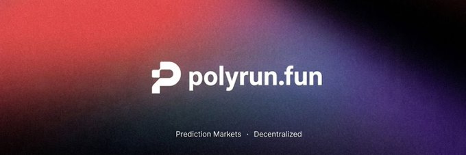The image features a logo for PolyRunFun, which represents an online marketplace. The website is based on a peer-to-peer trading model where users can bet on market trends. Predictions markets have been used as an alternative to centralized exchanges in Bitcoin circles. This type of trading allows participants to engage directly with each other and execute transactions without relying on central authorities like exchanges or financial institutions. As part of PolyRunFun, there is also a USDC (United States Decentralized Coin) function that enables users to exchange between different digital assets.