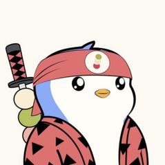 A cartoon ninja-style penguin character with a red headband featuring a white circle emblem wields a katana, likely serving as a mascot or logo image accompanying the announcement about 13 cryptocurrency projects shutting down, including Dango and BitMEX.