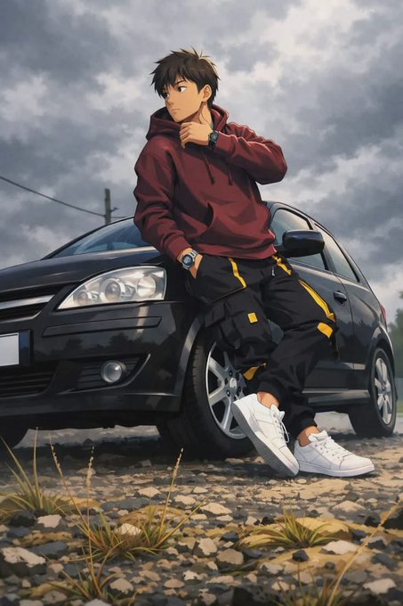An anime-style young man in a red hoodie and techwear pants leans against a black car under a dramatic cloudy sky, projecting a cool, modern vibe.

The image's confident, tech-savvy aesthetic complements the post's theme of seamless, self-custodial crypto trading across 200+ chains—portraying the user as effortlessly in control of their assets.