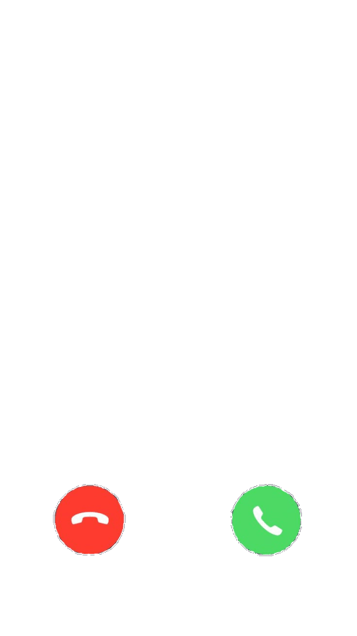 A black screen displays two circular call buttons at the bottom—a red one on the left with a downward-facing phone icon (decline) and a green one on the right with an upward-facing phone icon (accept)—resembling a phone call interface being ignored, fittingly illustrating the post's theme of using emotions in an ongoing trend.