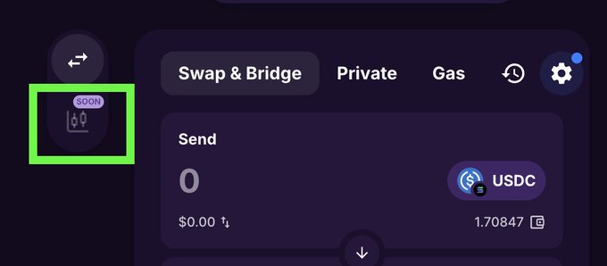 A screenshot of the Jumper app shows a "SOON" indicator on a trading chart icon, suggesting future trading features. The post hints at the upcoming launch of Jumper perps, tying into this visual cue.