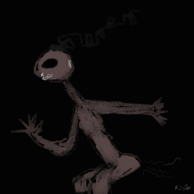 A dark, sketchy drawing of a creature with the word 'SUGAR' floating above it, signed 'Kozjo' in the bottom right corner.