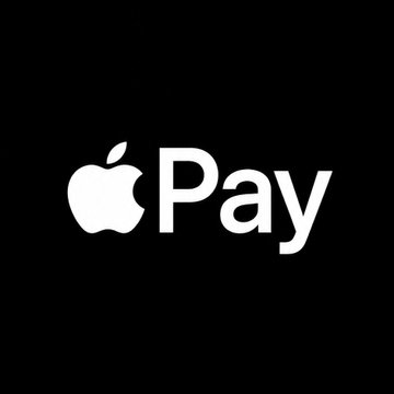 The Apple Pay logo shown in white on a black background.
