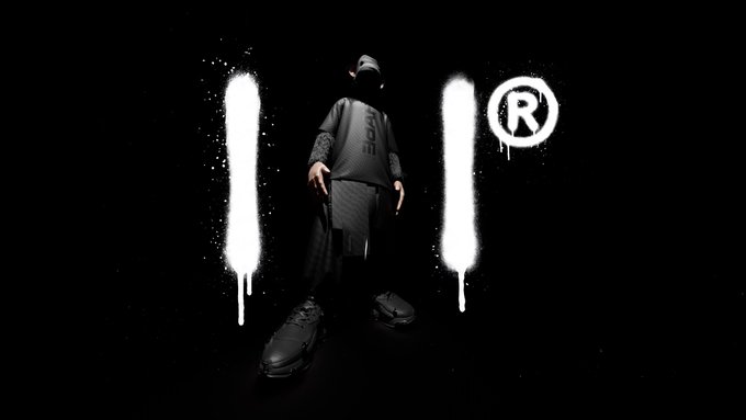 A figure in a black "HAPE" hoodie and mask stands in darkness between two dripping white paint streaks and a circled "R" logo, with the post announcing the free "HAPE: UNBOUND" airdrop arriving to all HAPE PRIME holders—no mint, burn, or signup required.