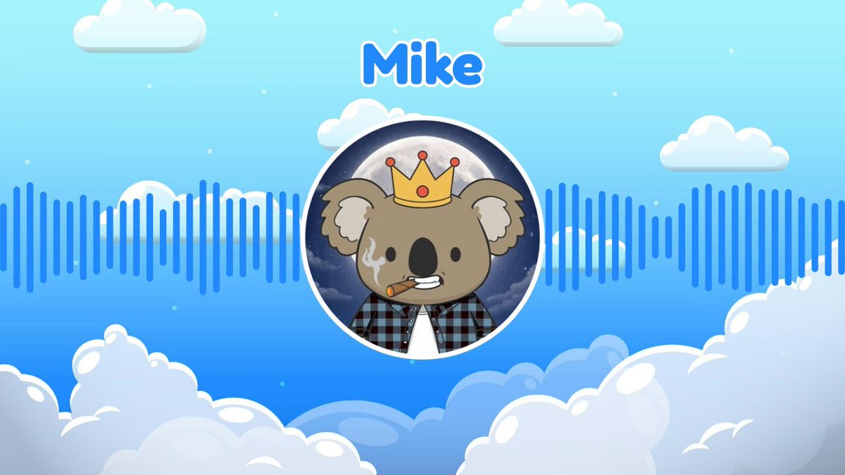 The image features a cartoon koala bear wearing a crown, sitting against a blue sky with white clouds. The background of the image includes a blue sky and white clouds. The caption reads "Mikethepeople06" and "focus on what is in the image".