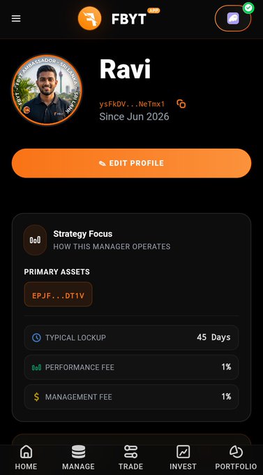 The image shows a smartphone screen displaying information about an open-ended vault, which is part of a DeFi strategy called FBYT. The vault has been deployed recently, and it's ready for use. The user can access the vault through the app or website, where they can manage their investments in real-time. The post highlights that this particular vault is live and focuses on the benefits of using FBYT to streamline DeFi strategies.