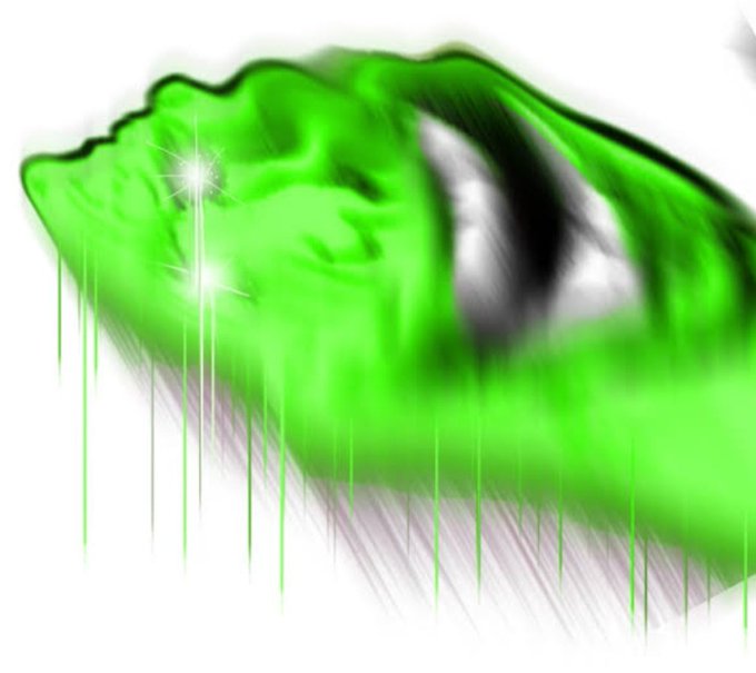 The image depicts a stylized green-lipped mouth that appears to be melting, with green drips and sparkling highlights, symbolizing a "green candle" or bullish momentum in financial charting. This visual metaphor aligns with the post about $ZEC trading at $527 and trending upward ("ZIGHER"), emphasizing bullish sentiment and rising price action.
