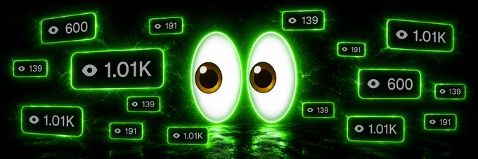 A dark green digital graphic featuring cartoon eyes in the center surrounded by view counter badges showing various numbers including 600, 191, 139, and 1.01K.