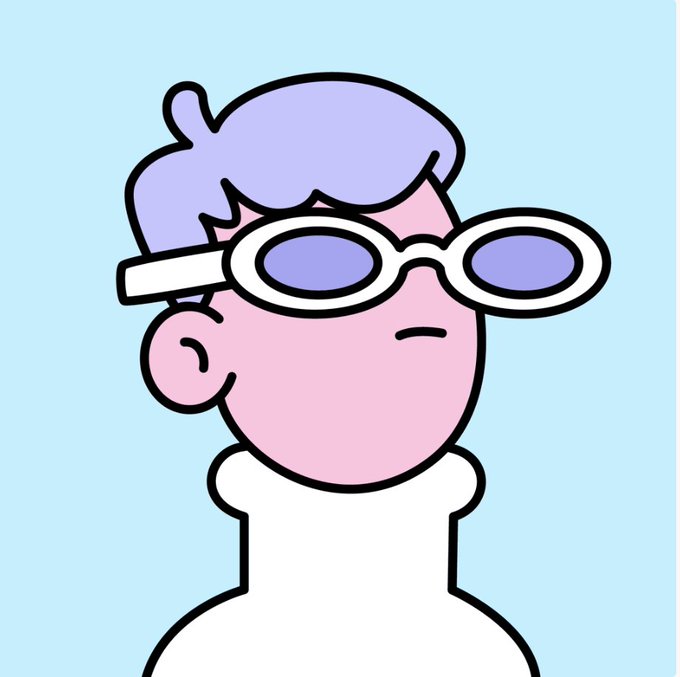 The image features a cartoon-style portrait of a person wearing sunglasses, with their face turned away from the camera. They are dressed in a white shirt or sweater, which contrasts with the blue background. The caption below the image reads "3508 sup! @doodles clean". This suggests that the image is likely related to a social media post featuring the artist's work.

The person wearing sunglasses and the accompanying caption create an interesting visual contrast between the cartoon-style portrait and the text, which adds depth to the overall composition of the image.