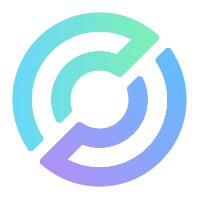 The image shows a stylized logo featuring two interlocking, curved shapes resembling the letters "P" and "C" in a gradient of mint green, light blue, and lavender. The modern, minimalist design reflects the clean branding of the Arc network, referenced in the post announcing WoofSwap v3's new support for the platform.