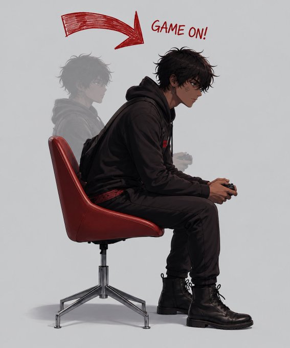 A young man in black sits hunched over on a red chair, intensely focused on a video game controller, with a faded silhouette behind him and a red arrow pointing to his head reading "GAME ON!"

The image's "game on" energy pairs well with the post's casual Monday motivation and the mention of Harbor (Ethena) funding maritime initiatives—the vibe suggests diving into the work week with focus, ready to play the game.