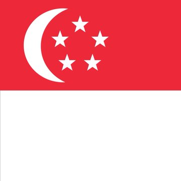 The image shows the national flag of Singapore, featuring a red upper half with a white crescent moon and five stars arranged in a pentagon, and a white lower half. This relates to the post about Singapore's regulatory actions in 2021 that restricted Binance access for residents, which the poster contrasts with FTX's continued availability to Singaporean users at the time.