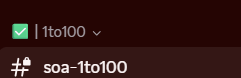 The image shows a green checkmark next to "1to100" and a label reading "soa-1to100," indicating that the user "soa" has been verified or approved for the 1to100 NFT pixel collection project mentioned in the post.