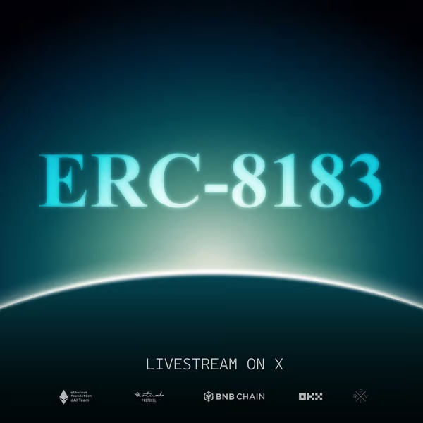 The image features a poster with a large blue globe at the center, surrounded by smaller images of planets. The text "Live Stream On X" is written below the globe, indicating that the event is live streaming. Below this, there are logos for Bitcoin Core and BNB Chain, suggesting that the event may be related to cryptocurrency or blockchain technology.