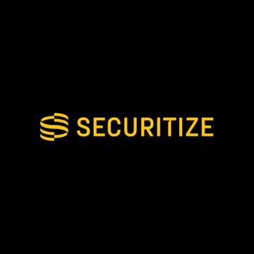 The image displays the Securitize logo, featuring a stylized yellow "S" emblem alongside the company name "SECURITIZE" in bold yellow lettering against a solid black background. The logo represents Securitize, the firm mentioned in the post announcing the launch of the HINC tokenized high-yield bond fund with Neuberger.
