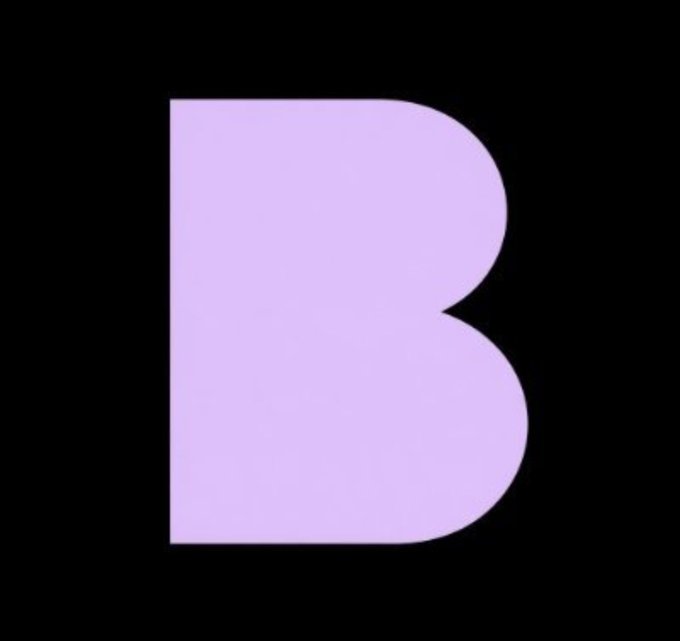 A large, bold, lavender-colored letter "B" centered on a black background, serving as the logo for Bread, the Solana-based launchpad being discussed in the post.