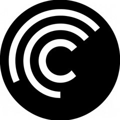 A black circular logo featuring a stylized white "C" with concentric arc lines, representing the Centrifuge (CFG) cryptocurrency brand. The image visually corresponds to the post's mention of Centrifuge's tokenization platform and CFG token position held by Grove.