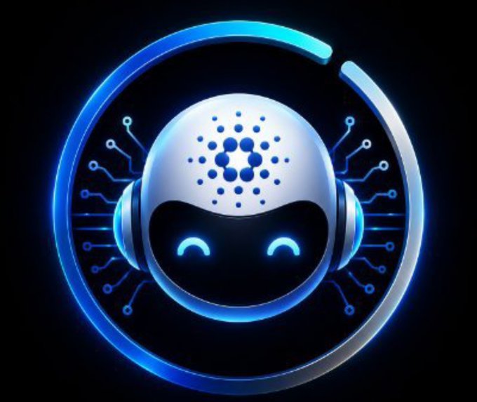 A blue-toned digital illustration of an AI robot head with glowing blue eyes, set against a circuit board pattern background within a circular frame.