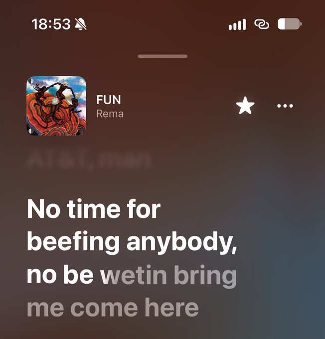 A music streaming app displays the song 'FUN' by Rema with the lyrics 'No time for beefing anybody, no be wetin bring me come here' highlighted on screen.