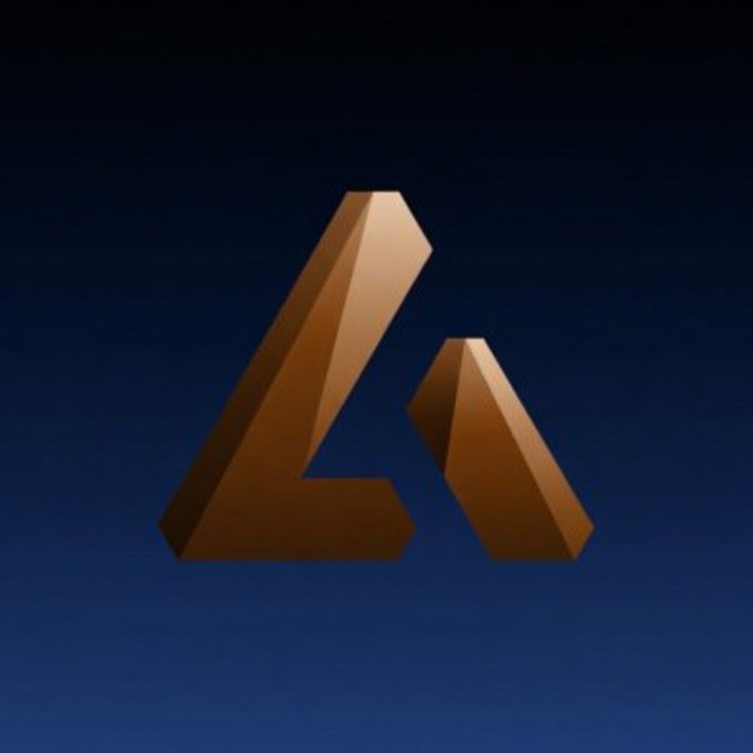 urn of gold and brown color with a triangle shape on the right side against a dark blue background.