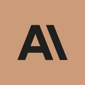 The image displays a stylized "AI" monogram logo in black against a peach-colored background, representing the artificial intelligence sector. It visually ties to the post's mention of institutional money rotating from Bitcoin and Ethereum ETFs into AI and tech stocks, which surged 27%.