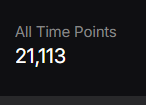 A dark interface displays "All Time Points" with a value of 21,113, likely representing a total score or achievement tally. In context of the "$INK" post, this figure may symbolize a cumulative metric tied to the project's performance or community engagement.