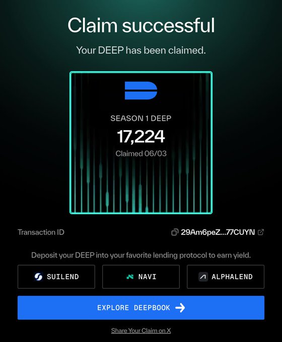 The image features a screenshot of an email from DeepBook on a website, advertising a giveaway for their cryptocurrency exchange. The email appears to be asking people to claim their prize by entering their email address or filling out a form that seems to provide additional information about the offering. However, there is no text or other visible details in the image related to the giveaway. Thus, it's not possible to determine if the offer is for DeepBook's cryptocurrency exchange, its tokens, or an unrelated event happening elsewhere on the website.