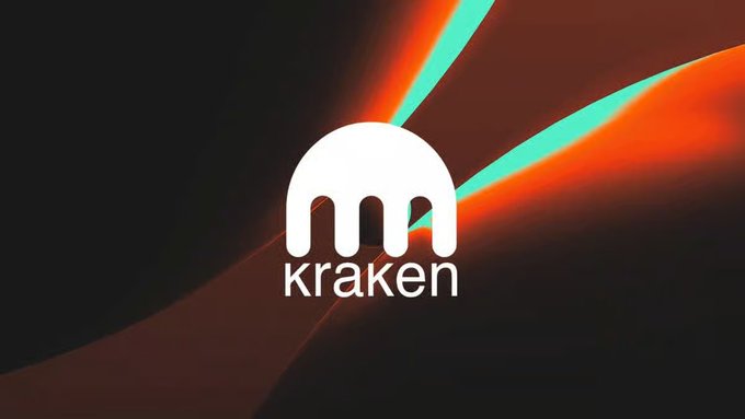 The image features a logo for a company named "Kraken" with a white octopus shape, surrounded by green lines that create an abstract background. The text "Kraken" is written in black letters above the octopus design. The image also includes a caption below the logo that reads "Sàn giao dịch này vừa tích hợp giao dịch DEX trười dùng tiếp cận hàng nghìn token". The focus of the image is on the logo and its connection to the post.