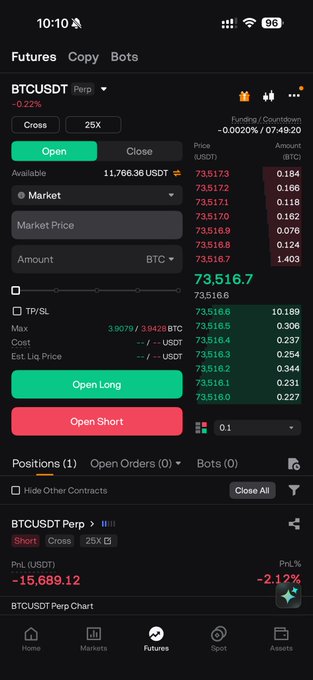 The image shows a phone screen displaying a trading app with various stock information. The app has a green "Open Long" button that indicates an active position, while other buttons are visible for different actions such as closing positions or entering new ones. The text on the screen reads "First dca worked, now we wait if we get the others in as well". This suggests that the user is actively trading and monitoring multiple stocks, possibly waiting for more information to make informed decisions about their investments.