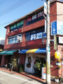 A two-story brick building with a "P" parking sign and storefront awnings stands on a quiet street, though the image itself shows only the exterior architecture with no visible street performer or connection to the post's description of a trainee's grinding journey.