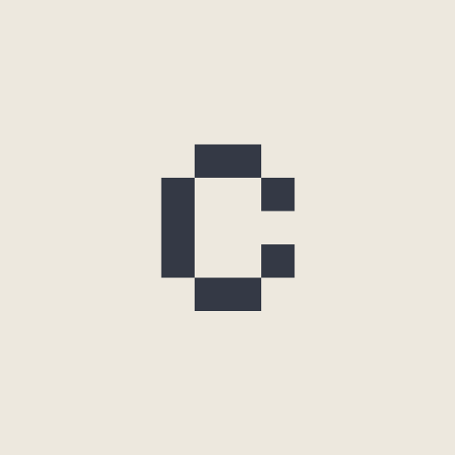 A pixelated dark navy letter "C" on a beige background, representing the CyberKongz brand logo referenced in the post about blockchain experiments and NFT token innovations.