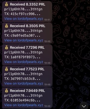 The image shows a group of six messages displayed on a cell phone screen. The messages are from various people, including one person who has received money via a mobile payment app called PRL. The messages contain information about the money transfer, such as the amount received and the recipient's name. One message even includes an image of a pineapple, adding a personal touch to the communication.