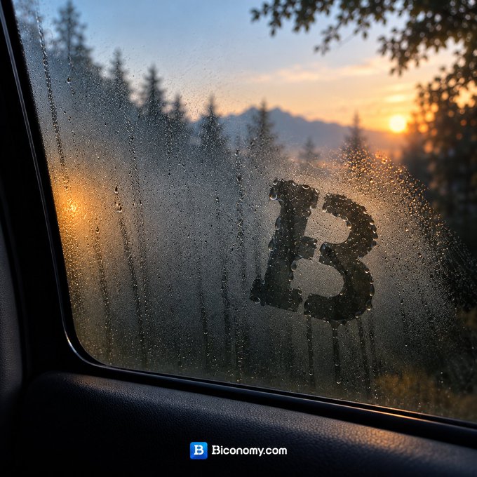 An artistic image of the number '13' written on a wet car windshield at sunset, with mountains and trees visible in the background, watermarked 'Biconomy.com'.