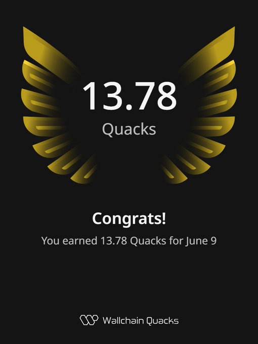 The image features an award for Quacks, with a gold bird-shaped trophy displayed against a black background. The text "congrats" is written above the trophy, indicating that someone has been recognized or awarded for their Quack achievements.