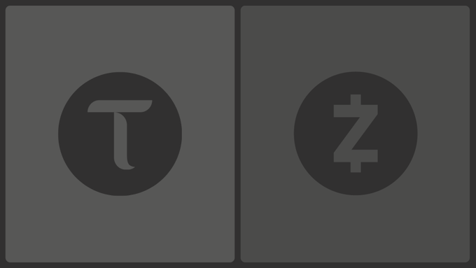 A minimalist graphic displays two dark gray tiles containing the lowercase letters 'T' and 'z' inside black circles.