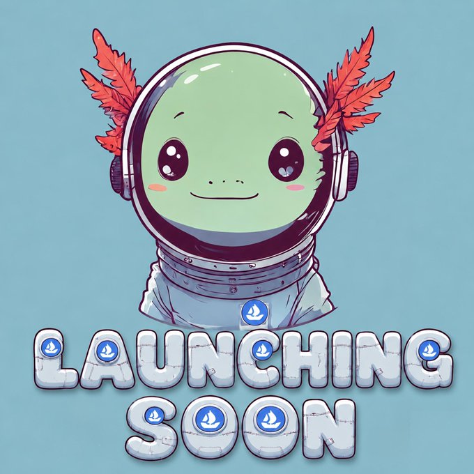 The image features a cartoon character, possibly an alien, wearing a spacesuit with wings and a smiley face. Below the character's head, there is text that reads "Launching soon" followed by a list of items or services related to the event. The main focus of the post seems to be promoting an upcoming event or launch, as indicated by the presence of the cartoon character and the text.