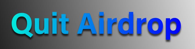 The image displays the text "Quit Airdrop" in a gradient blue font against a gradient gray background. This relates to the post's point about psychology being the key factor in crypto success, specifically highlighting how many participants quit airdrop farming—a common crypto activity—illustrating the lack of discipline and patience that separates successful traders from those who give up.
