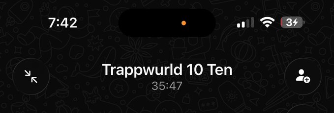 The image displays a music streaming app screen showing the track "Trappwurld 10 Ten" with a playback time of 35:47, fitting the post's reference to @Trappwurld and the shared music experience. The minimalist dark interface with playback controls and a "shuffle" icon suggests an immersive listening session aligned with the caption's theme of sharing music or "alpha."