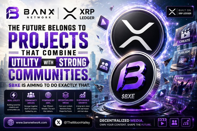 The image features a poster for Bitcoin, with two coins prominently displayed - one purple and one black. The text on the poster reads "The future belongs to projects that combine utility with strong communities." This suggests that the coins are designed to promote community engagement and collaboration in the cryptocurrency space.