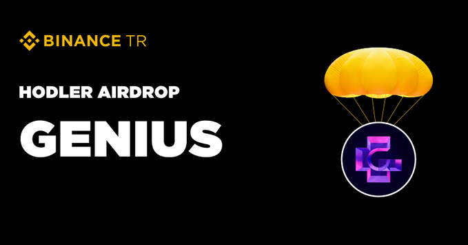 The image shows a promotional poster for HODLer Airdrop, which is about a coin and an idea that uses parachutes (which are actually yellow) to help transfer coins from one account to another quickly and securely over the internet. The image features a yellow parachute filled with coins floating in the air next to it.