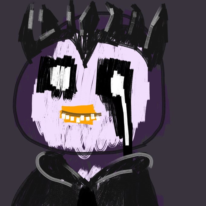 The image features a cartoon-like drawing of a face featuring a large nose, black hair, a scarf around its neck, and a jacket with a hoodie collar. There are two eyes and a mouth area where teeth appear as lines or small dots, giving an impression of a sad or unhappy look on the face's expression. The text in the image includes descriptions about the drawing being a "ugly guys NFT" and that there is "1. Follow @uglyguysNFT Chain: ETH Supply: 5302 Price: TBA To Enter: 1. Follow @uglyguysNFT & @erequendi 2. Like + RT this post 3. Drop your evm wallet Ends in 24h, good luck!"
