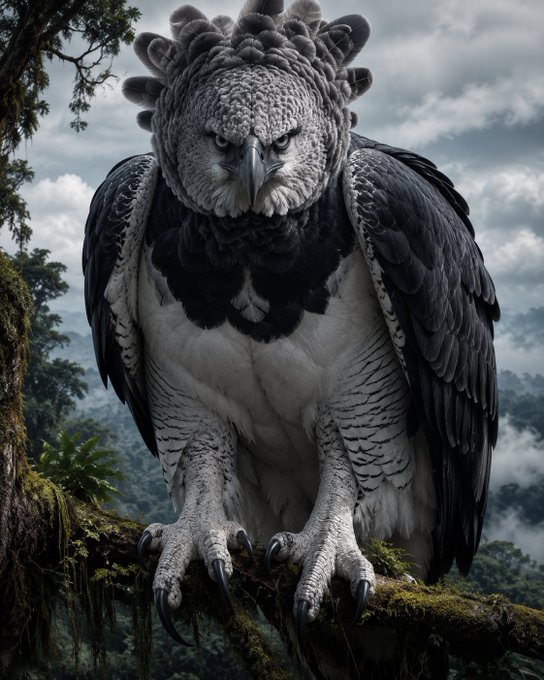 The image features an eagle perched on a tree branch, with its wings spread wide as if ready for flight. The bird's head is turned towards the camera, giving us a clear view of its face and sharp talons gripping the branch. In the background, there are trees that add to the natural setting of the scene. The image also contains text elements such as "Good afternoon Ct" and "The people who win early are usually the ones who recognize value before it becomes obvious Lately I've been paying attention to $RIVER and $ARC @RiverdotInc is building far more than a stablecoin".
