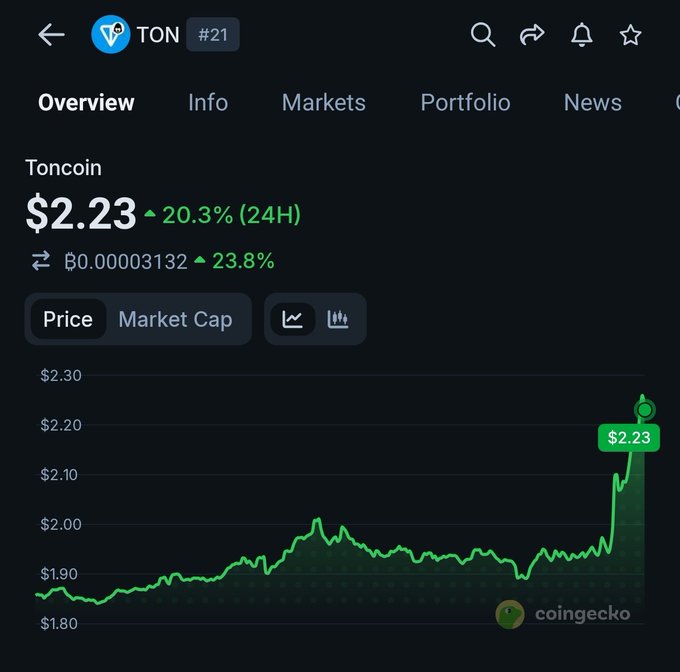 " Ton sounds heavy, let's call it a gram. Market cap: $2,233,000."