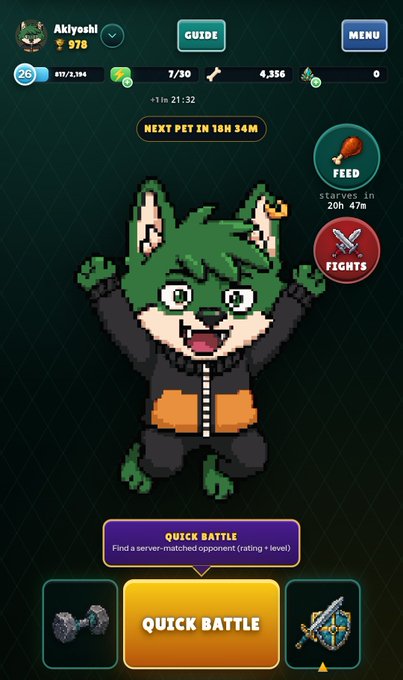 The image features an animated character of a dog wearing a black jacket with orange trim. The dog appears happy and excited as he jumps up into the air, possibly celebrating or expressing joy. In the background, there are several other characters from different posts, including one who is described as "next pet in on pet." This suggests that the main focus of the image is the animated character wearing a black jacket with orange trim, jumping up and down happily.