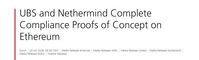 The image features a white banner with black text that reads "UBS and ethernet complete compliance proofs of concept on Etherium". The banner also includes a list of names and dates, which could be related to the project or individuals involved.