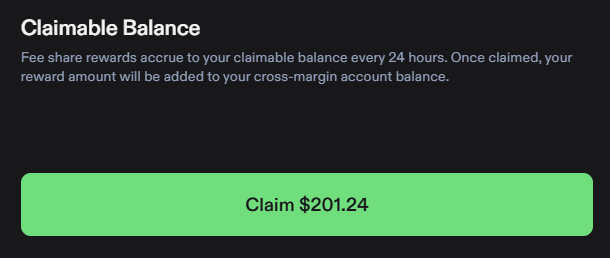 A "Claimable Balance" interface shows a green button to "Claim $201.24" in fee share rewards, corresponding to the user's Day 18 update about receiving their second highest USDC payout from Phoenix for managing trading positions.