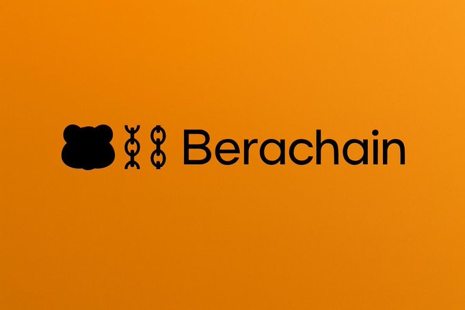 The Berachain logo appears in black on an orange background, featuring a stylized bear-like icon next to the wordmark.