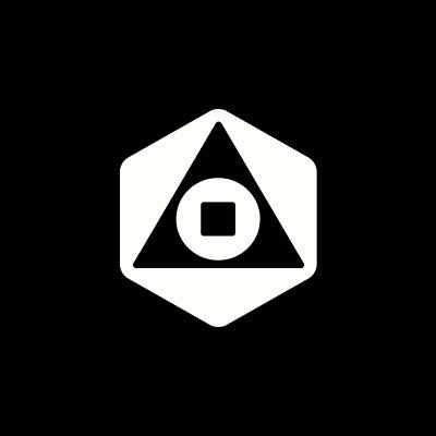 A white hexagonal logo on a black background featuring a triangle enclosing a circle with a square at its center, symbolizing the structured, policy-driven framework of Newton's Mainnet Beta. The geometric design reflects the platform's focus on pre-execution authorization, where transactions are validated against active rules before proceeding.